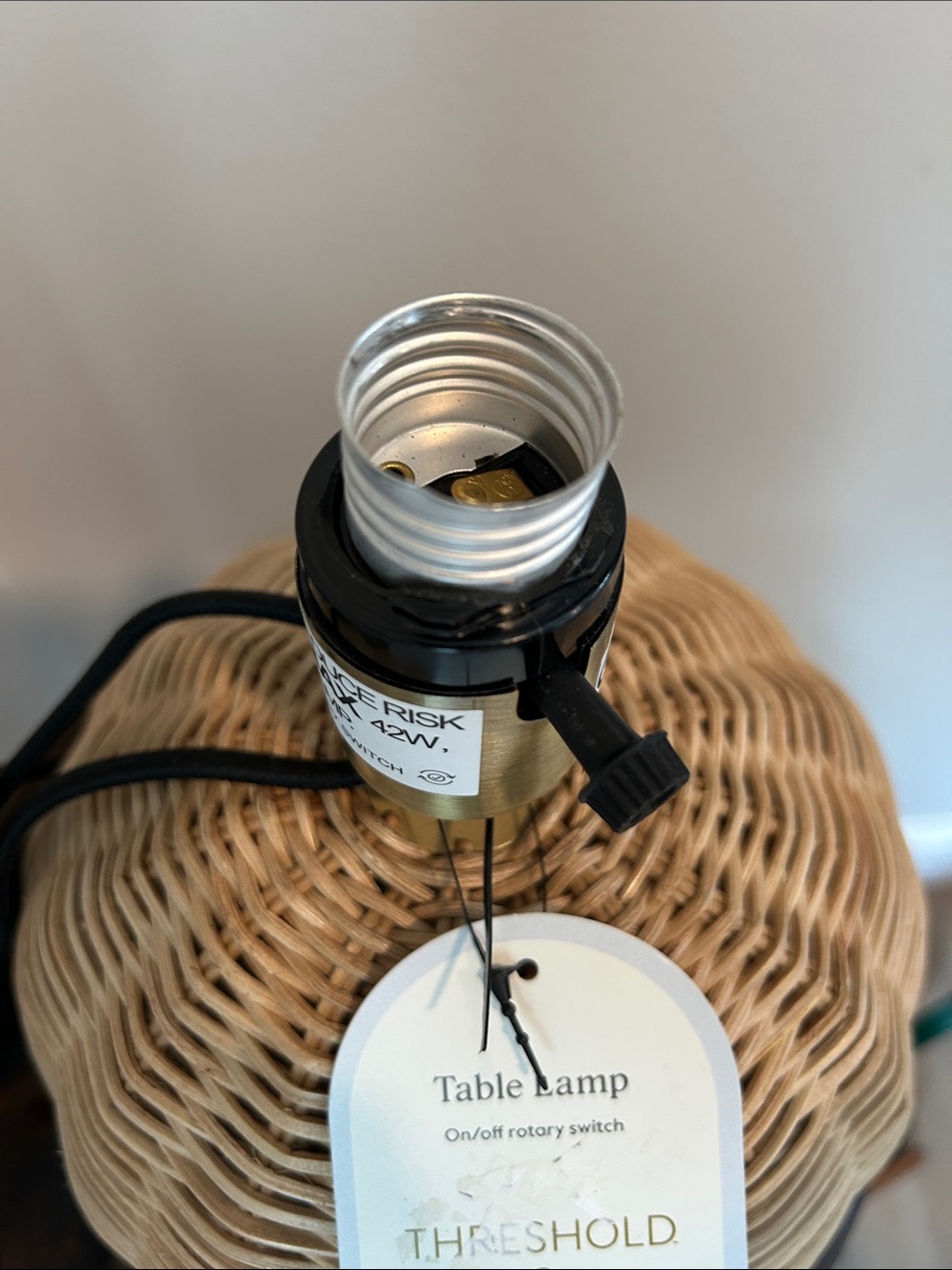 Table Lamp with Woven / Wicker Base and Woven Shade - Threshold by Studio McGee - Picture 6 of 8